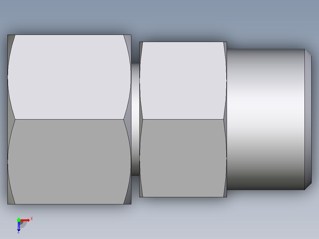 卡套式工业通用硬管接头EO_Distance_piece_adapter_DA12SOMD71俯视图