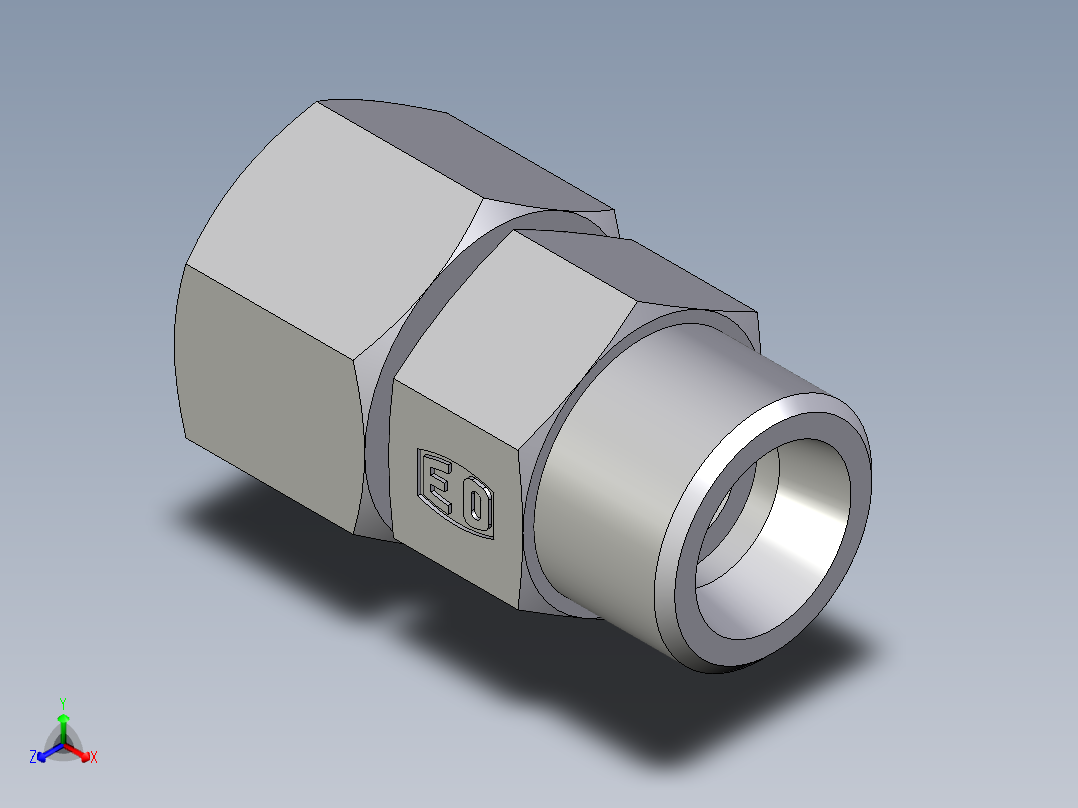卡套式工业通用硬管接头EO_Distance_piece_adapter_DA12SOMD71正等轴测图