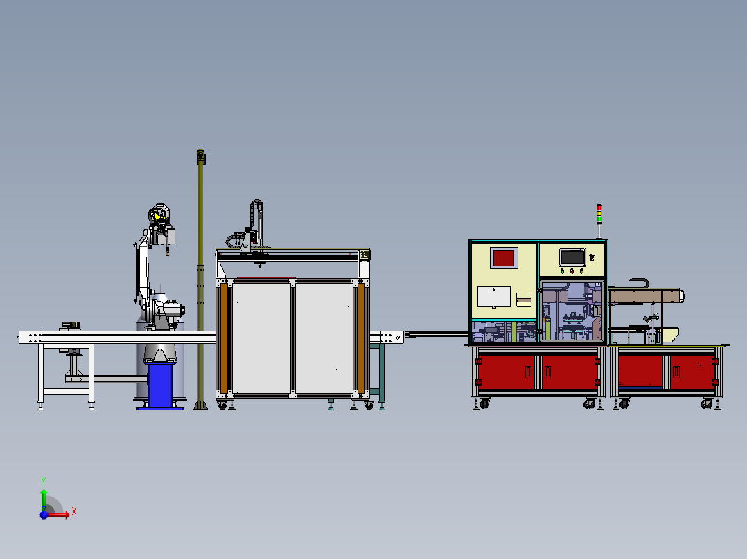 数码电子自动组装生产线sw17可编辑前视图