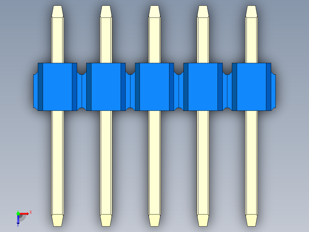 彩色公头100mil（2.54mm）系列-DS1021_blue_3x05p_100mil_Type1_rev1.0俯视图