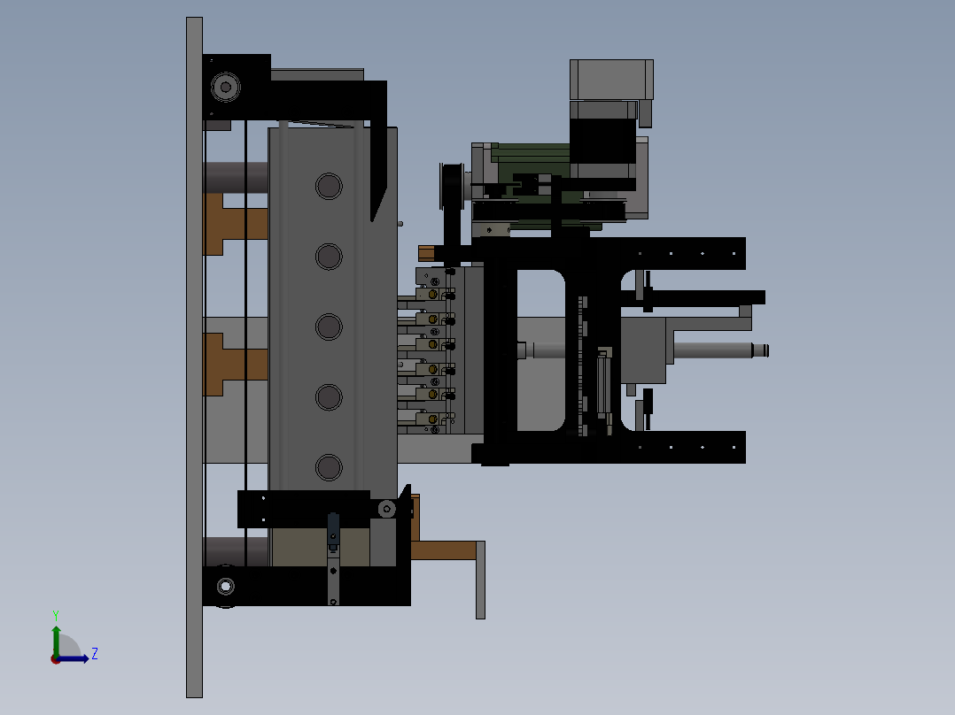 多头点胶设备左视图