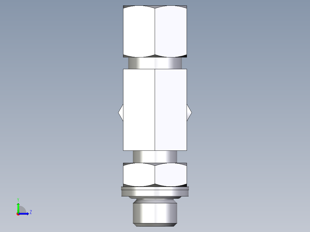 卡套式工业通用硬管接头EO_Adjustable_locknut_run_tee_LEE10LRCF左视图
