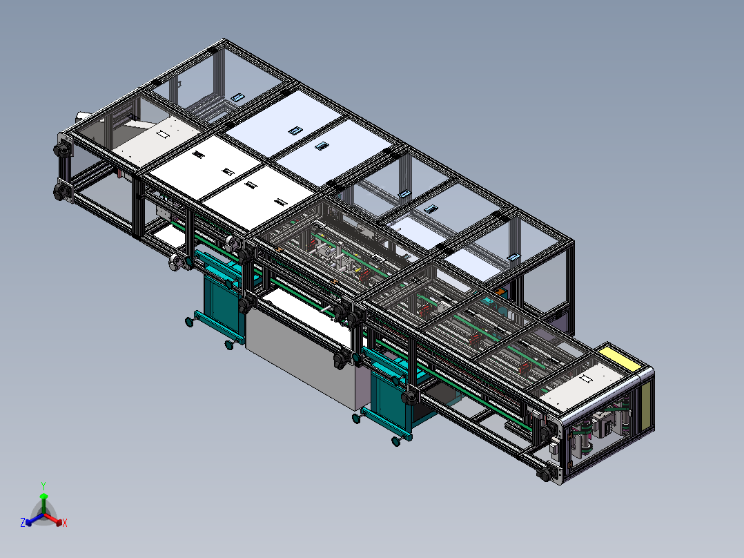 全自动移印设备流水线正等轴测图