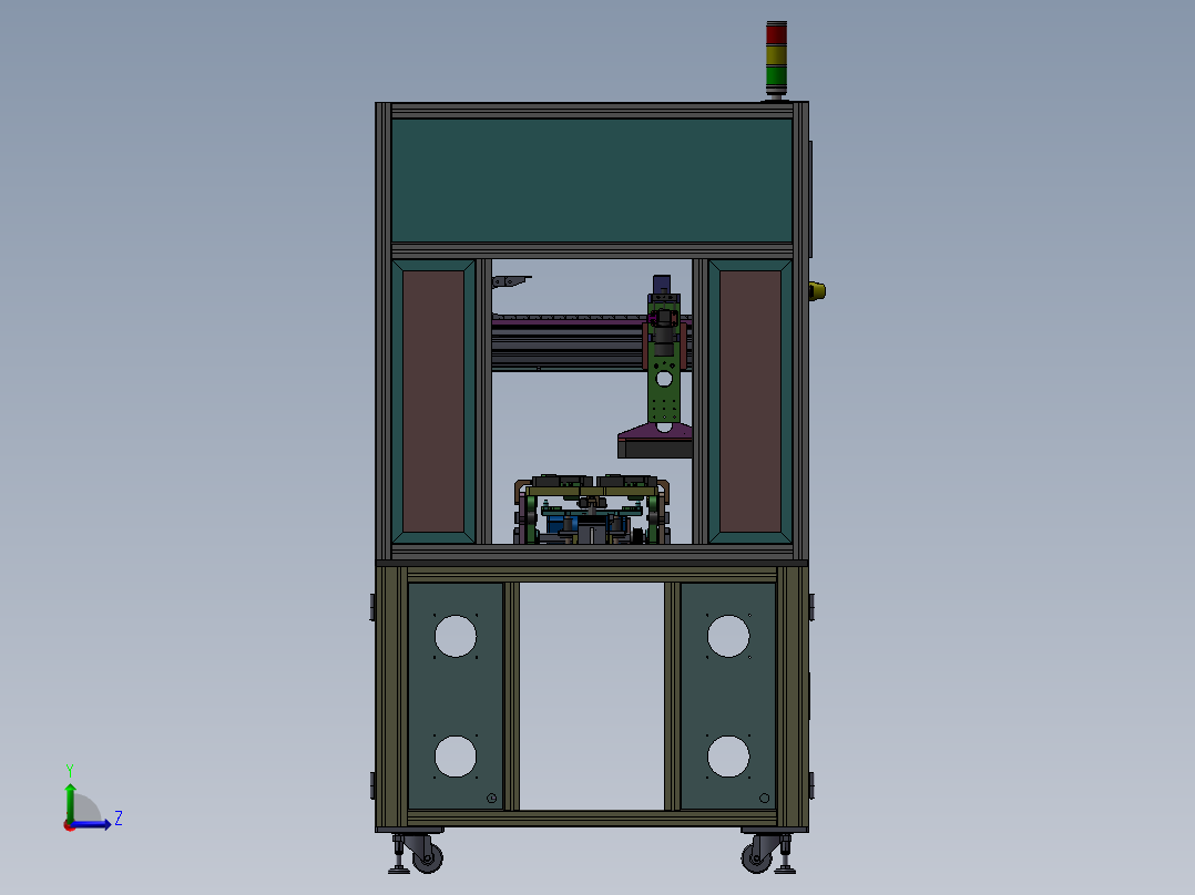 在线产品外观检测机3D模型 非标自动化设备3D图纸3D模型左视图