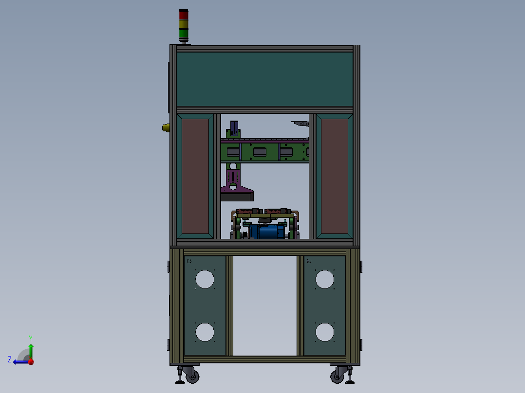 在线产品外观检测机3D模型 非标自动化设备3D图纸3D模型右视图