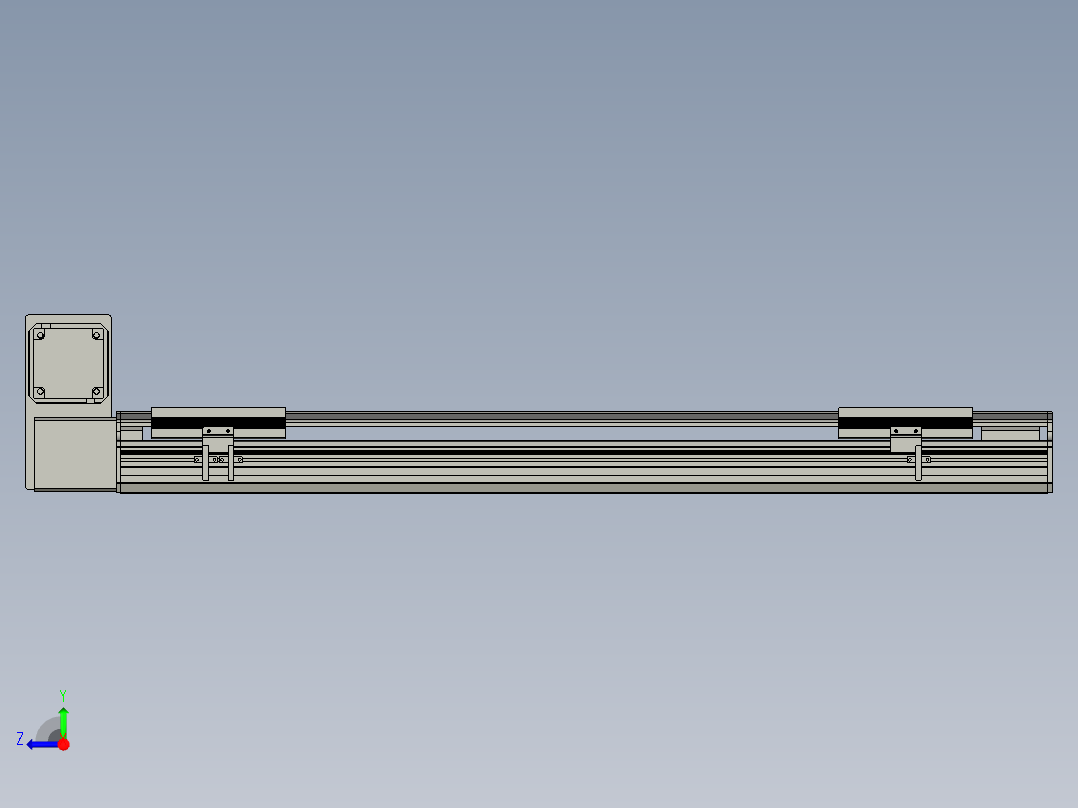 直线模组LHB17-L40-S750-LU设计图纸右视图
