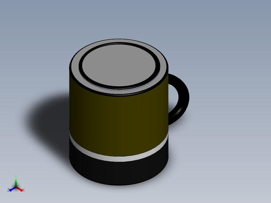 小米汽车周边小米 Life 不锈钢马克杯正等轴测图