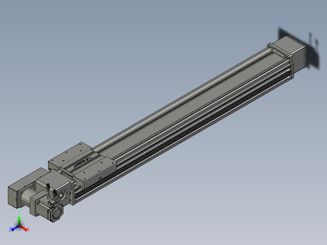 威洛博直线电机模组EB16-L208-S1100-BR-ZP75-MS3-5K正等轴测图
