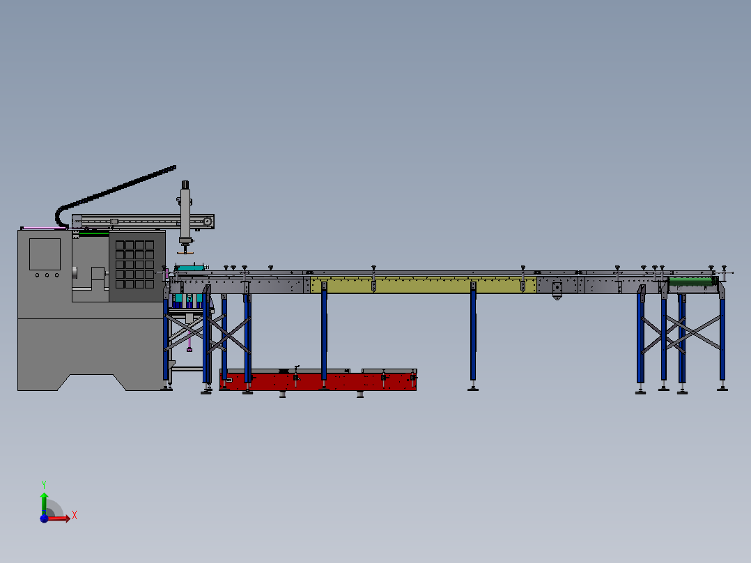 自带行架取料数控加工中心sw17前视图