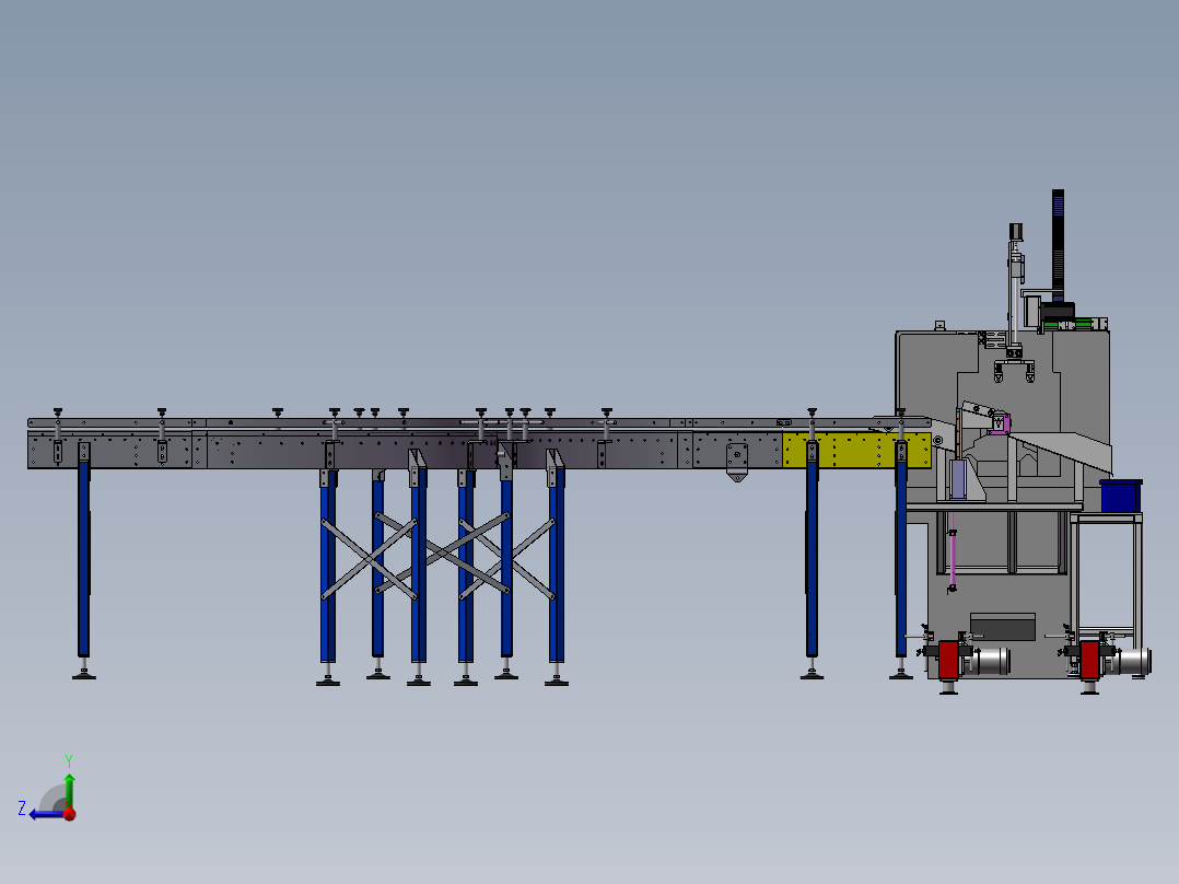 自带行架取料数控加工中心sw17右视图
