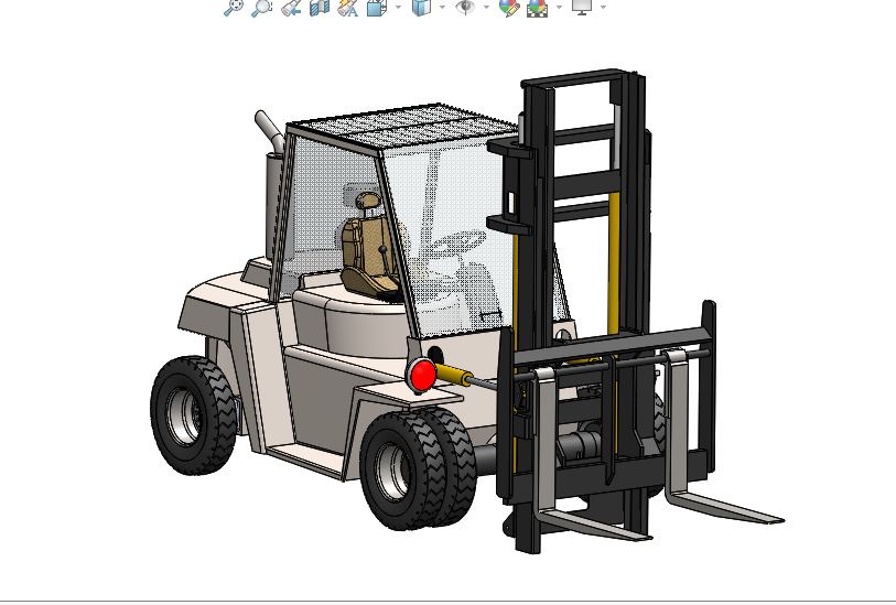 6款自动叉车3d图打包液压叉车solidworks三维模型图叉车图纸资料