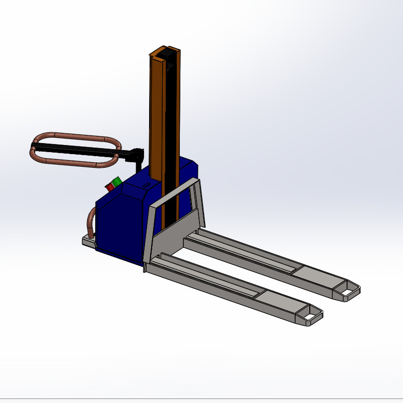 6款自动叉车3d图打包液压叉车solidworks三维模型图叉车图纸资料