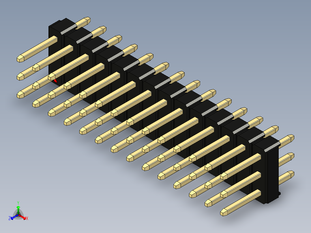 彩色公头100mil（2.54mm）系列-DS1021_black_3x14p_100mil_Type1_rev1.0