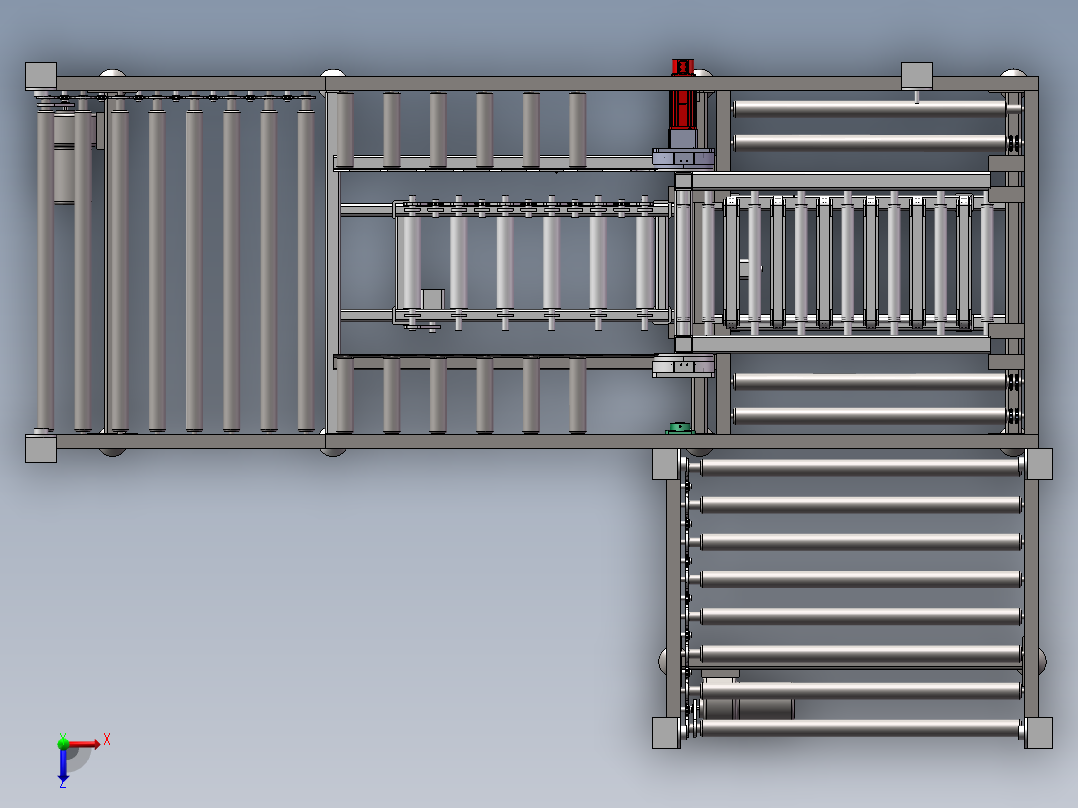 流水线九十度翻转机构设计俯视图