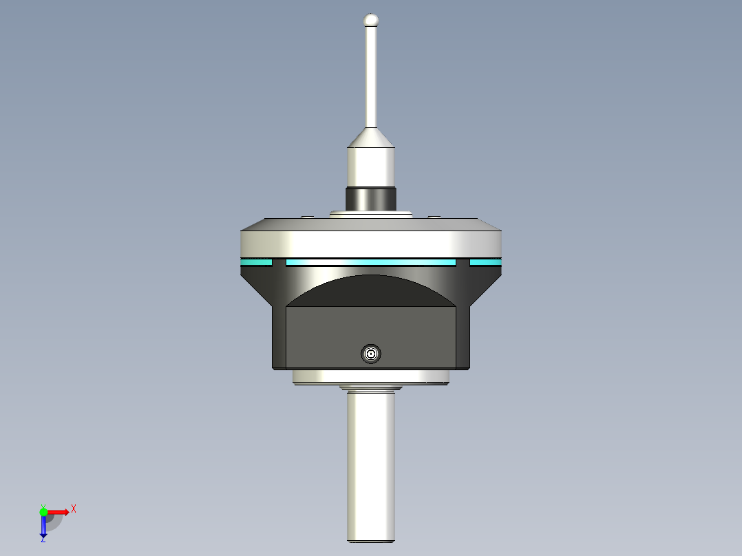 USB-C 6mm & 8mm 轴 CNC 接触式探头俯视图