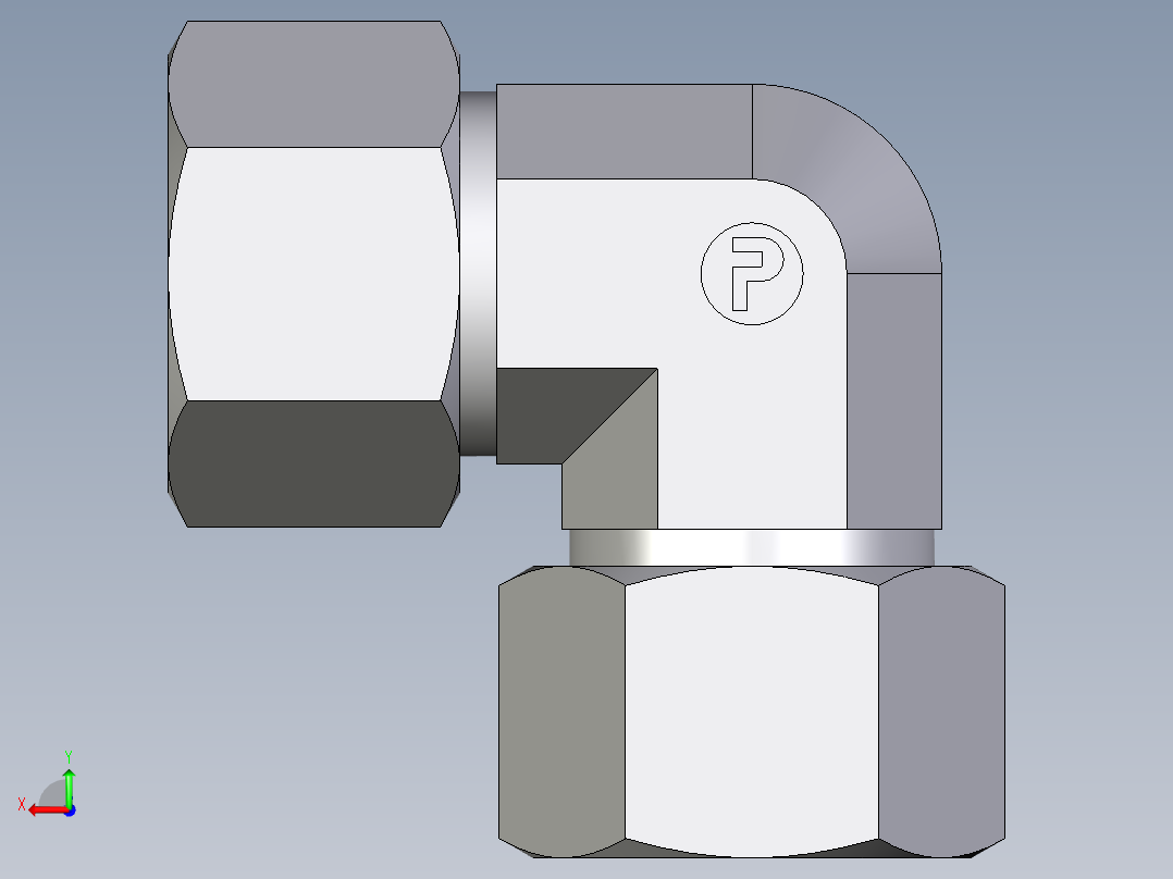 卡套式工业通用硬管接头EO_Union_elbow_W20SCF后视图