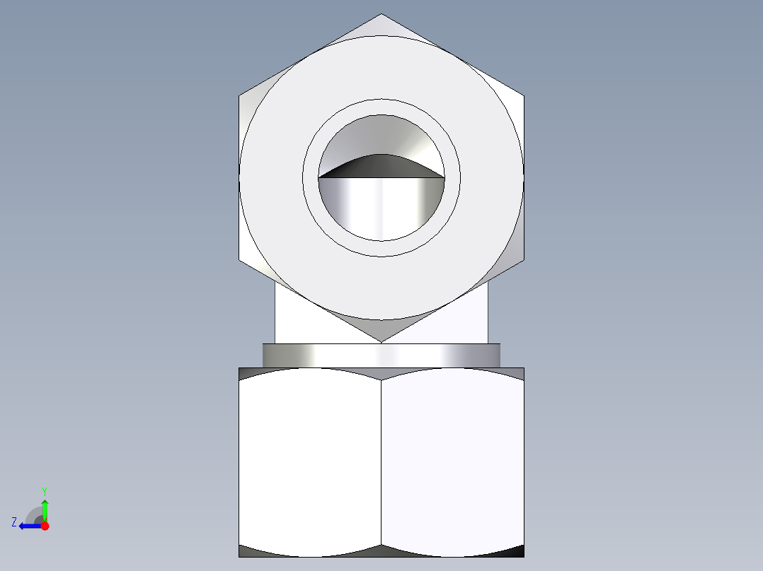 卡套式工业通用硬管接头EO_Union_elbow_W20SCF右视图