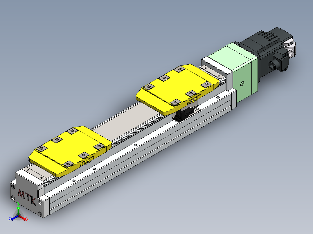 GTH内嵌丝杆全封闭GTH8S-BC-200W正等轴测图