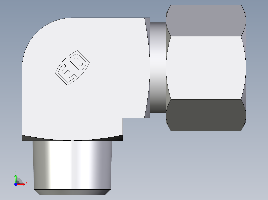卡套式工业通用硬管接头EO_Male_stud_elbow_WE12SRCF前视图