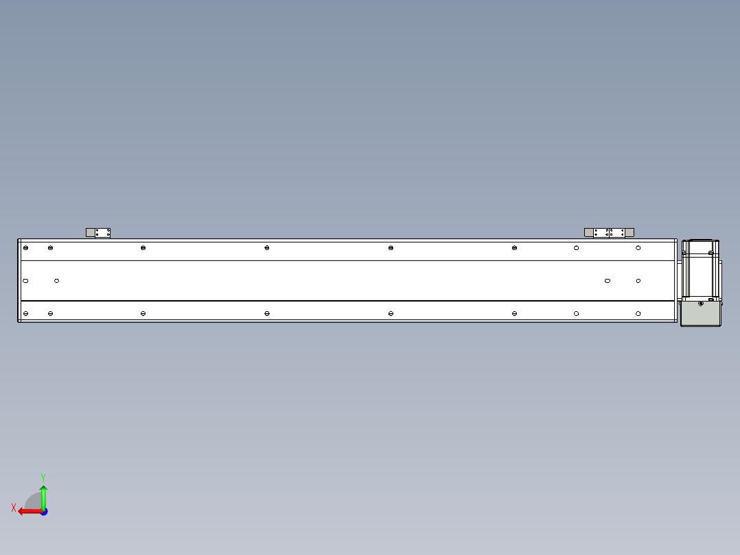 同步带滑台-半封闭B13H-L45-S800-LD-P40-D3后视图