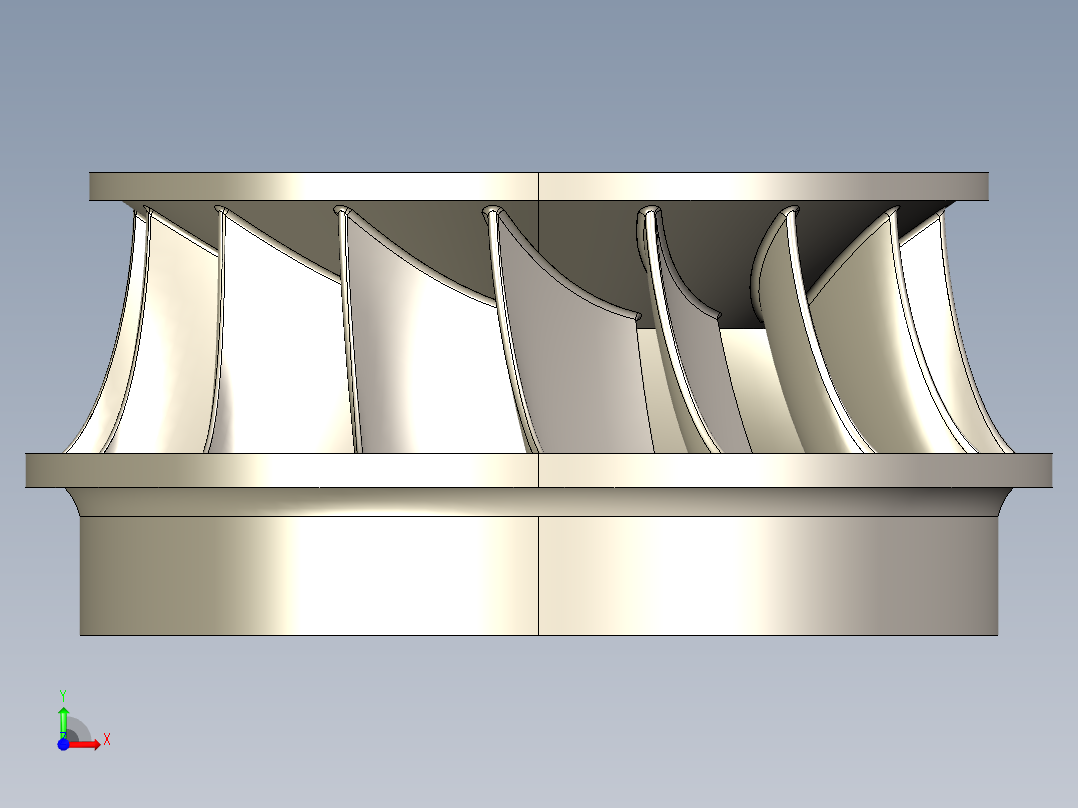 混流式水轮机转轮前视图