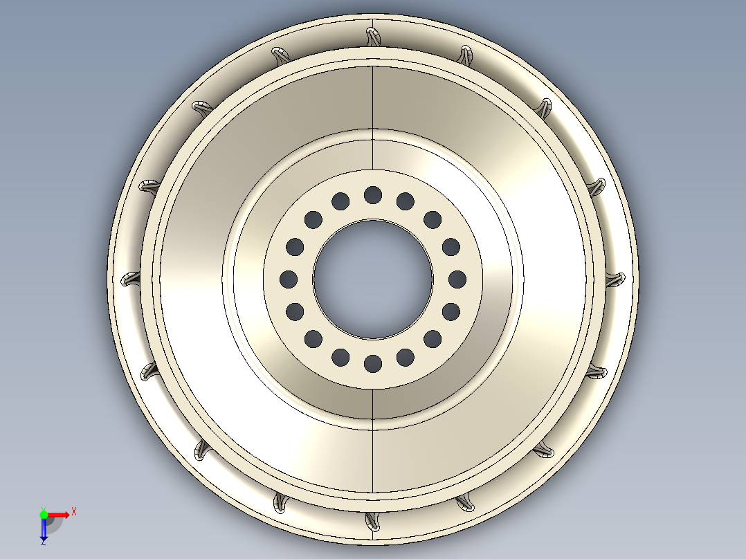 混流式水轮机转轮俯视图