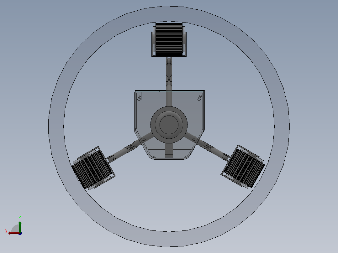 变径管道机器人设计资料SW+CAD+说明书后视图