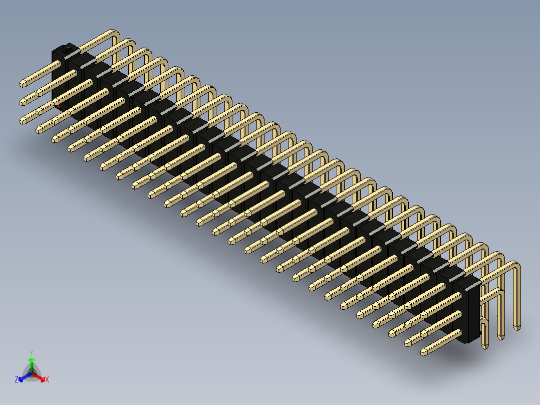 彩色公排针 100mil 2.54mm 系列-DS1022_black_3x26p_100mil_TypeD_rev1.0