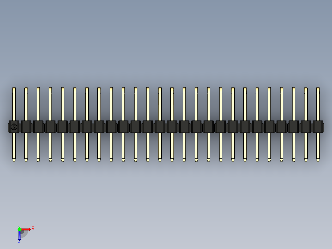 彩色公排针 100mil 2.54mm 系列-DS1022_black_3x26p_100mil_TypeD_rev1.0俯视图
