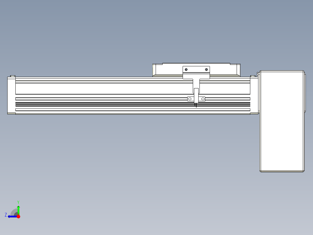 同步带全封闭直线模组TPA-HCB-105D-90-L150-LP-Y-P20-N3右视图