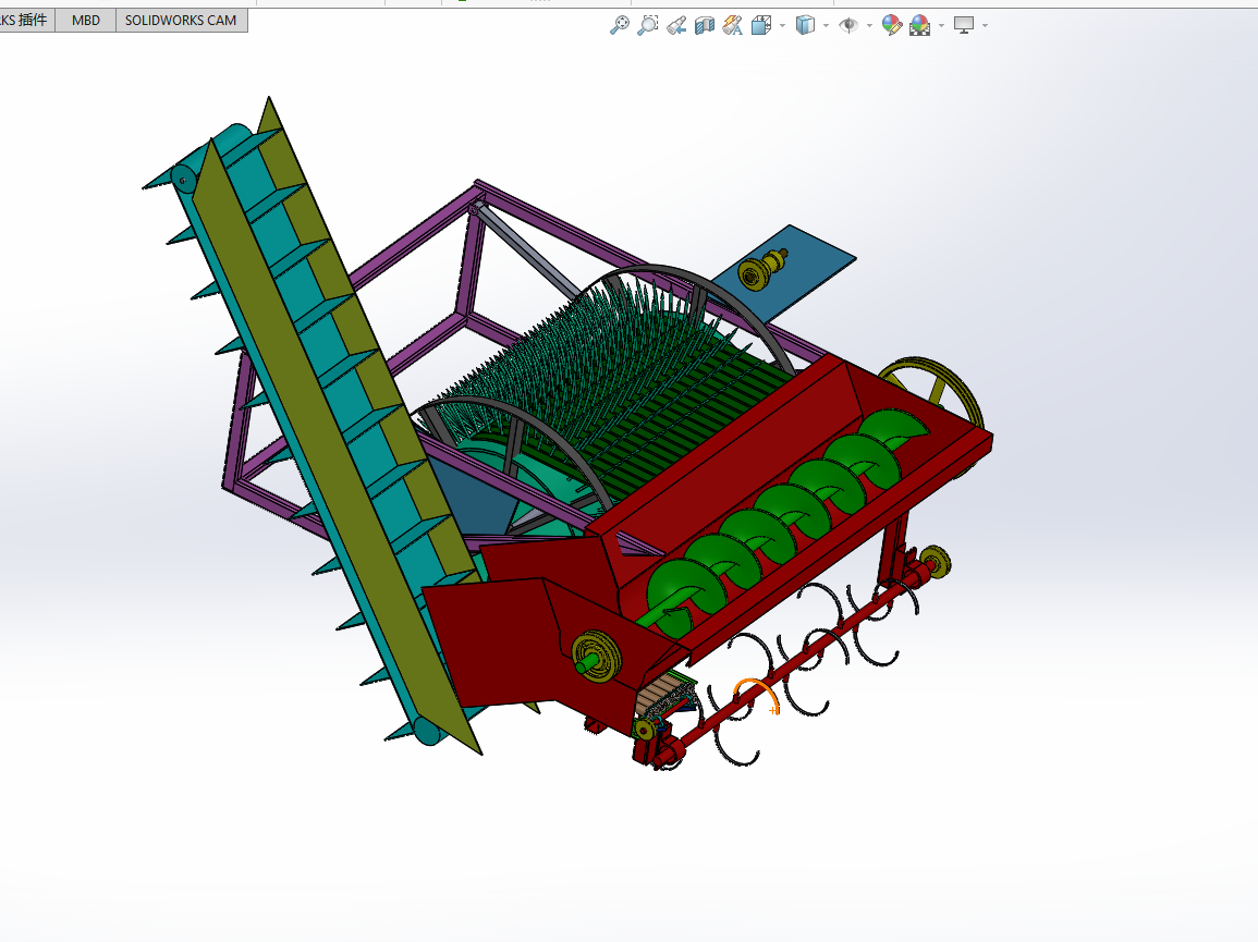 打瓜收获机设计（含三维SW模型+CAD图纸+说明书）