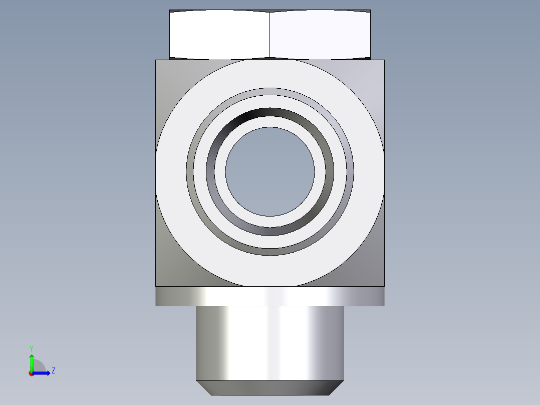 卡套式工业通用硬管接头EO_High_pressure_banjo_tee_TH20SRKDOMD71左视图