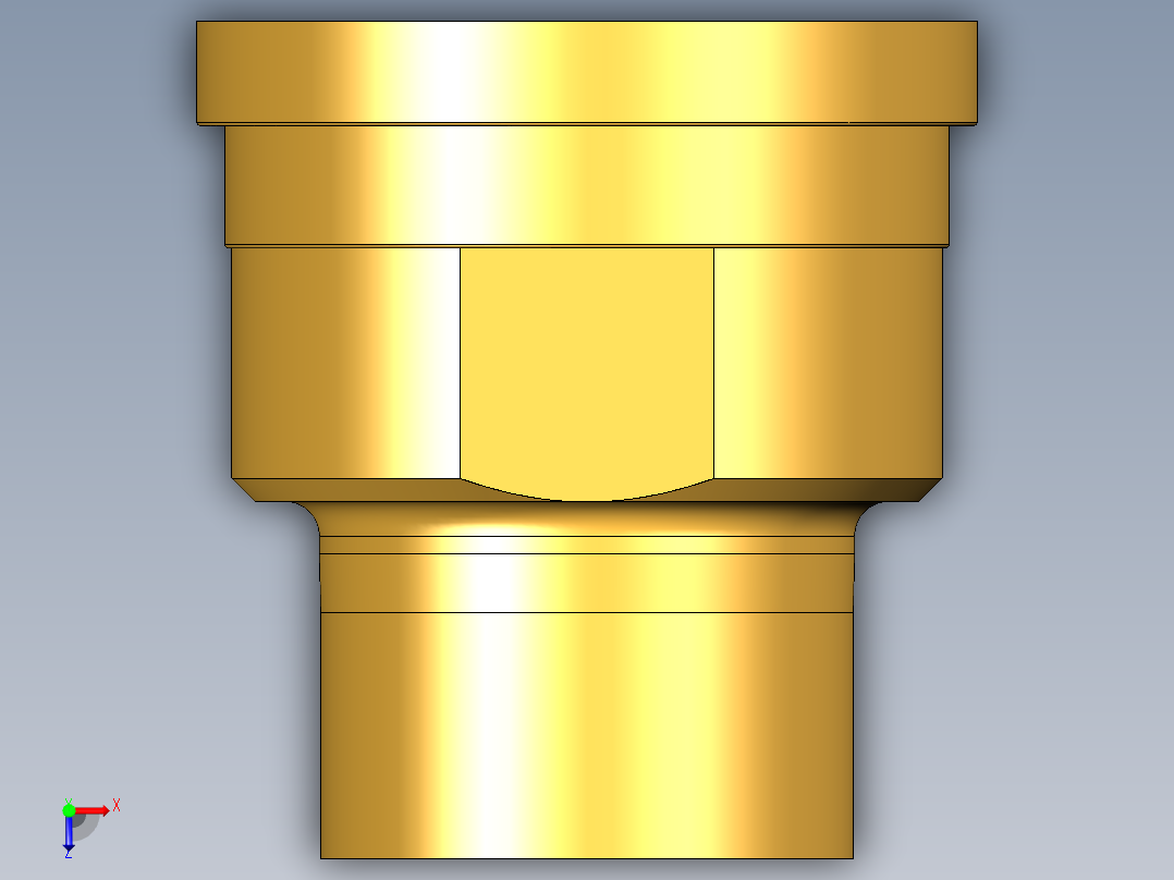 17QBRO 与男性螺纹黄铜联盟结束俯视图