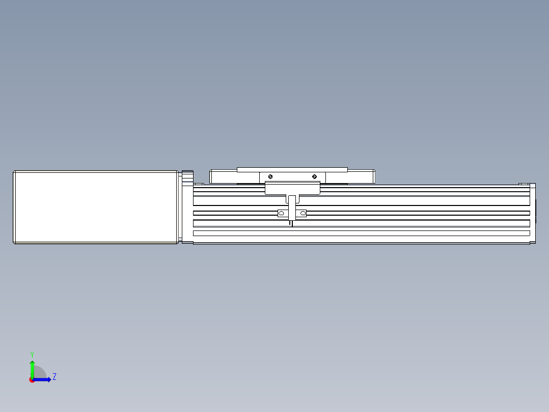 同步带全封闭直线模组TPA-HCB-110D-90-L100-MR-Y-P40-N3左视图