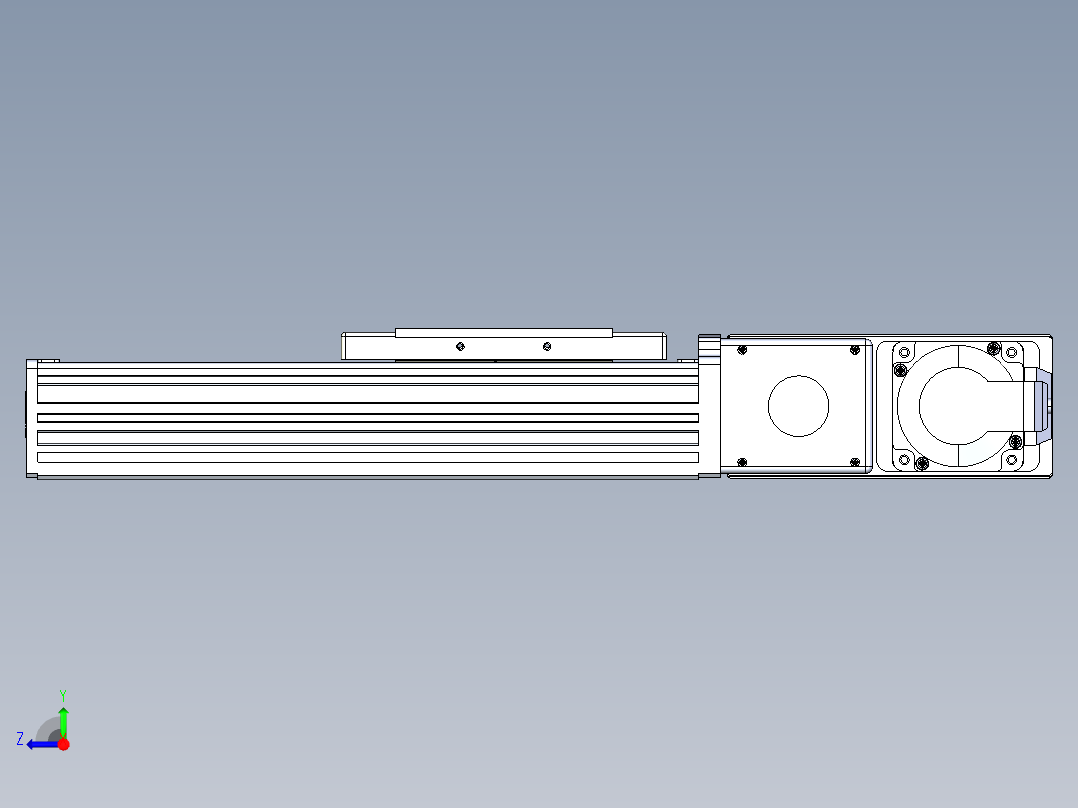 同步带全封闭直线模组TPA-HCB-110D-90-L100-MR-Y-P40-N3右视图