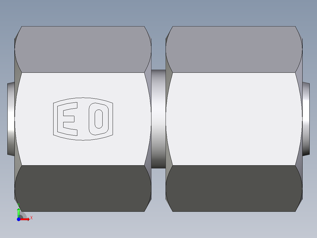 卡套式工业通用硬管接头EO_Swivel_union_GZ08LCF前视图