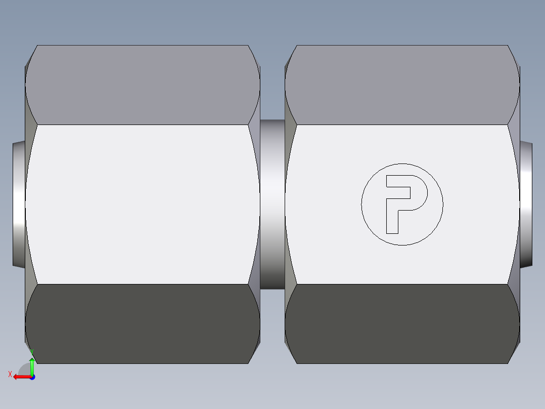 卡套式工业通用硬管接头EO_Swivel_union_GZ08LCF后视图