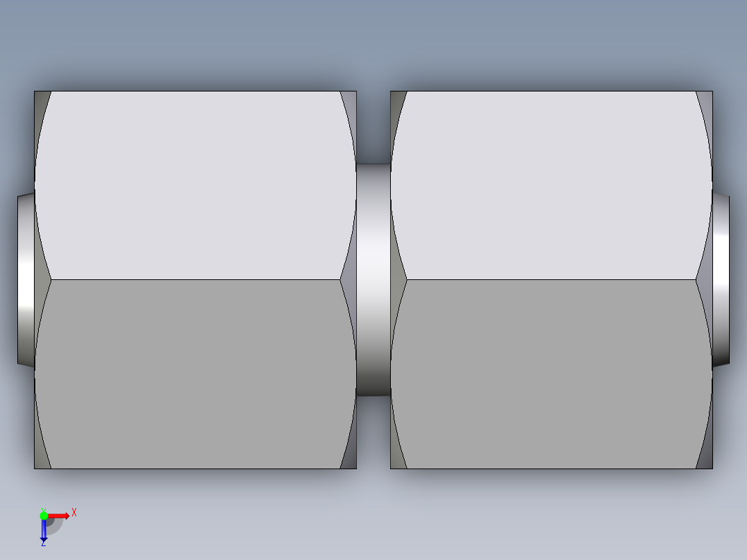 卡套式工业通用硬管接头EO_Swivel_union_GZ08LCF俯视图