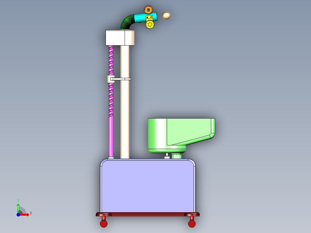 乒乓球发球器的结构设计发球机装置含CAD图纸+SW三维+说明+仿真设计资料前视图