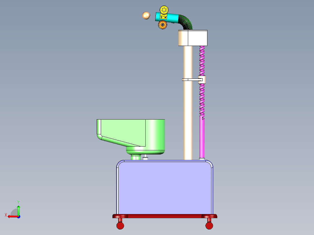 乒乓球发球器的结构设计发球机装置含CAD图纸+SW三维+说明+仿真设计资料后视图