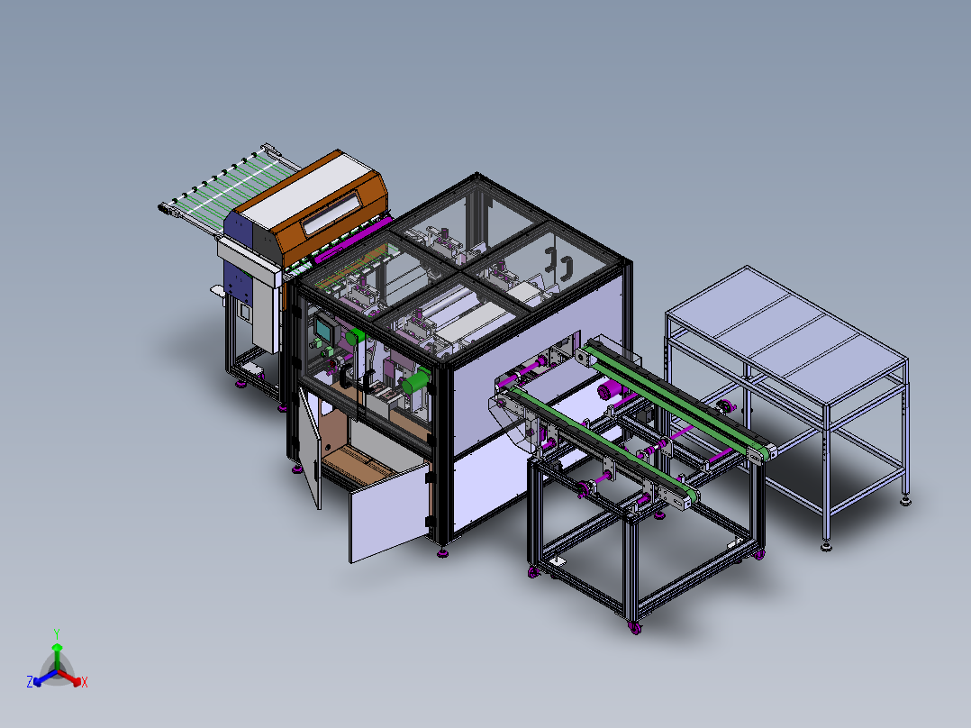 PCB隔板清洗机（sw16可编辑+工程图）正等轴测图