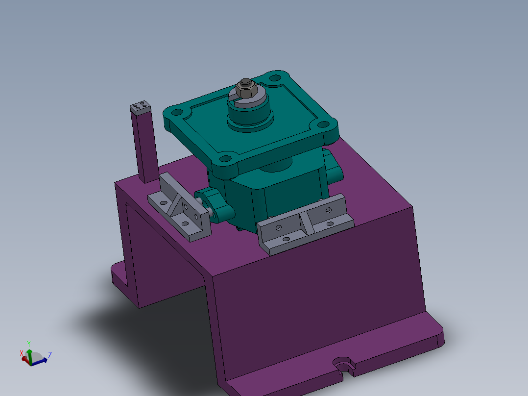1G107--A型齿轮油泵泵体安装板底面铣夹具设计（气动夹具+三维）