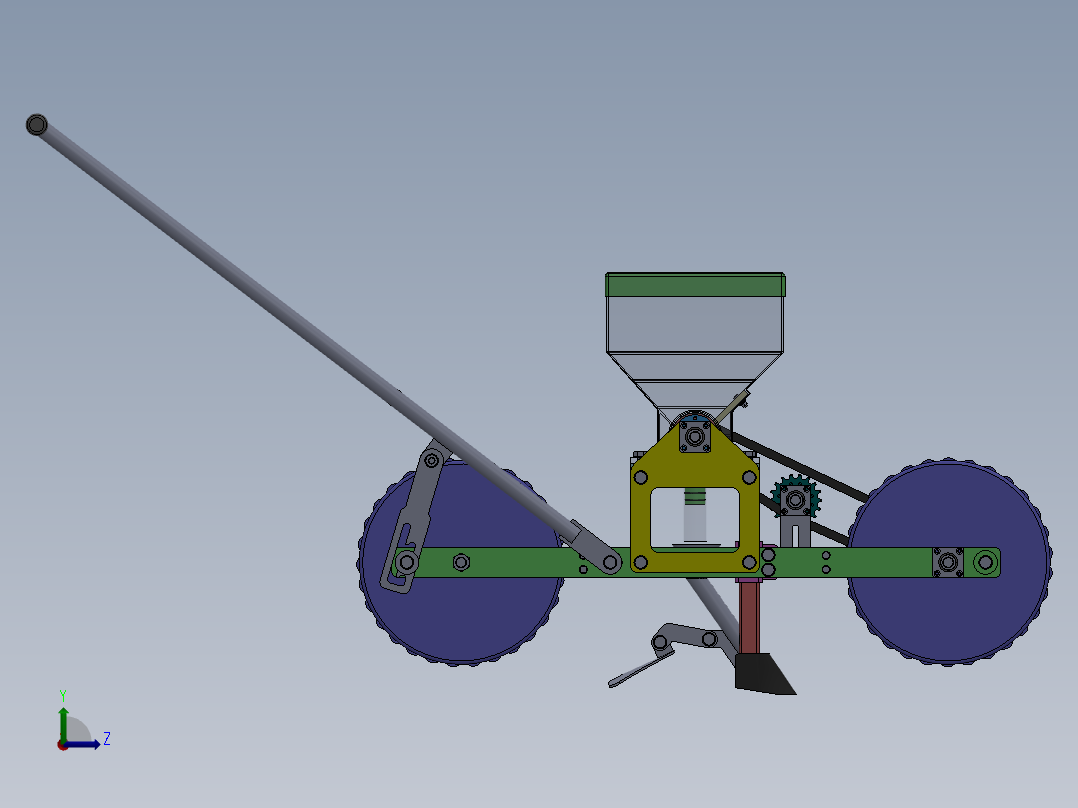 手推式播种机==1353882左视图