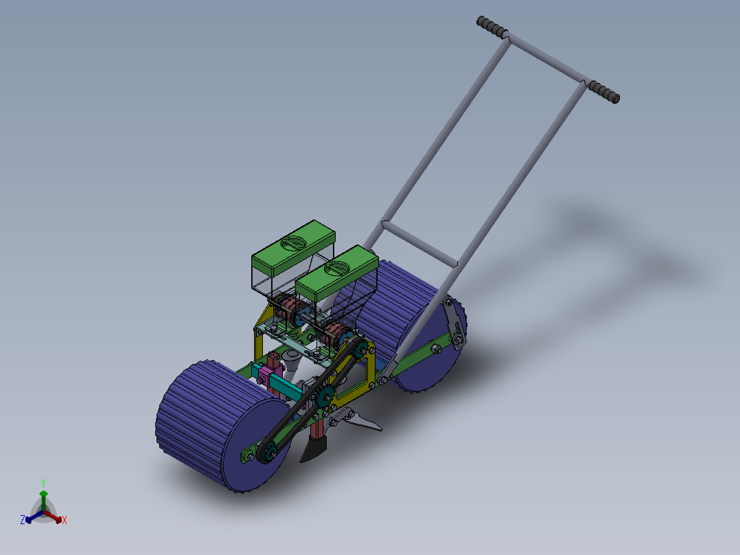 手推式播种机==1353882正等轴测图