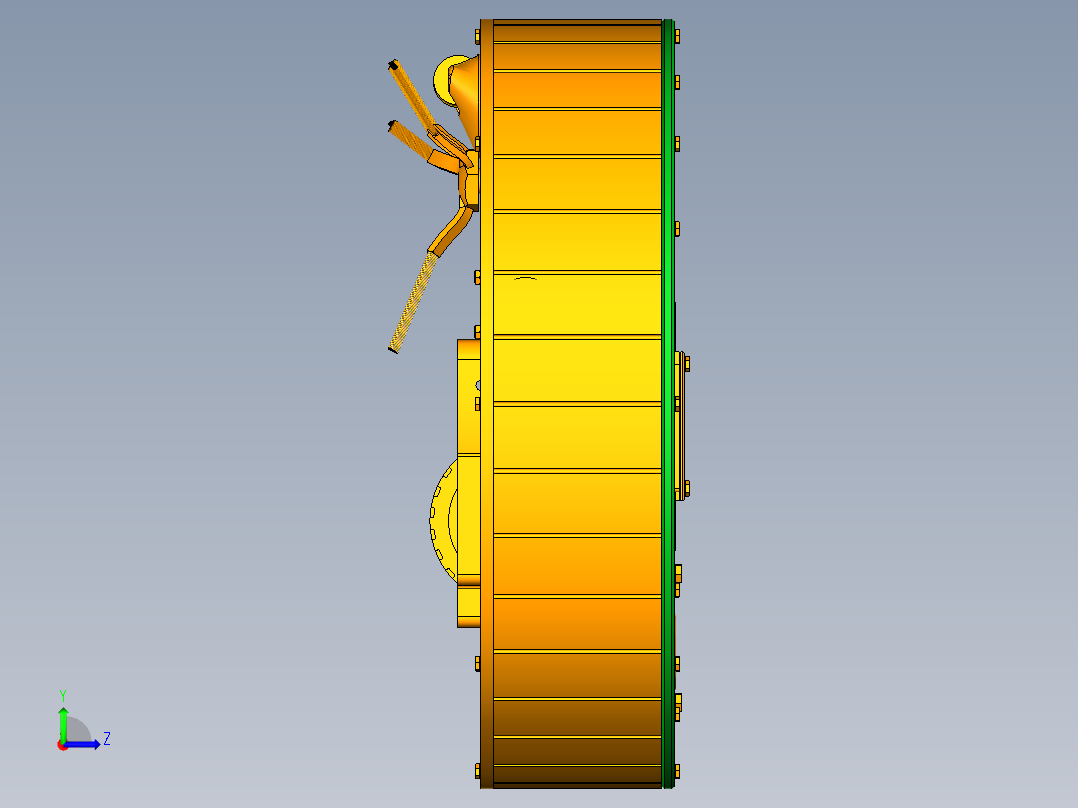 圆形扫地机器人三维UG模型左视图
