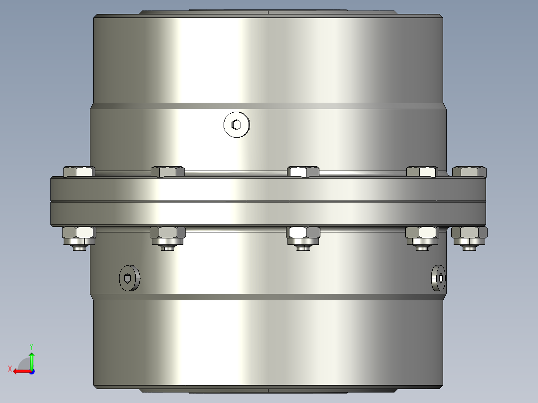 鼓形齿联轴节后视图