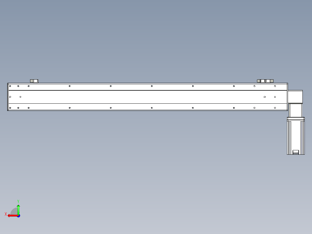 同步带滑台-半封闭B13-L90-S1100-L-Z86-D3后视图
