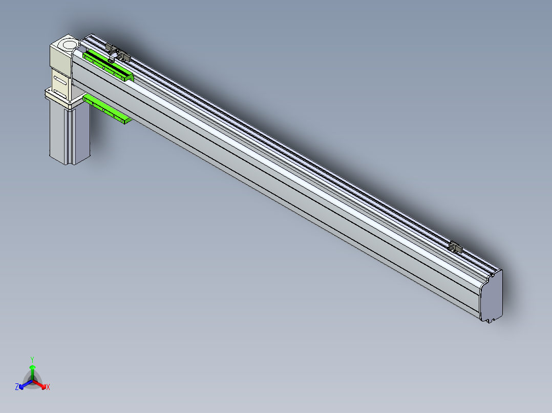 同步带滑台-半封闭B13-L90-S1100-L-Z86-D3正等轴测图