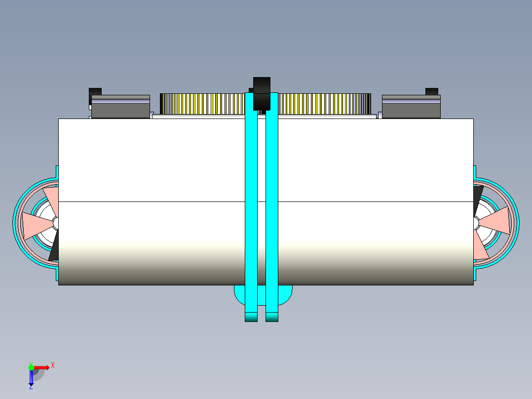 水下船体表面清刷机器人磁吸附装置设计1227481==1500俯视图