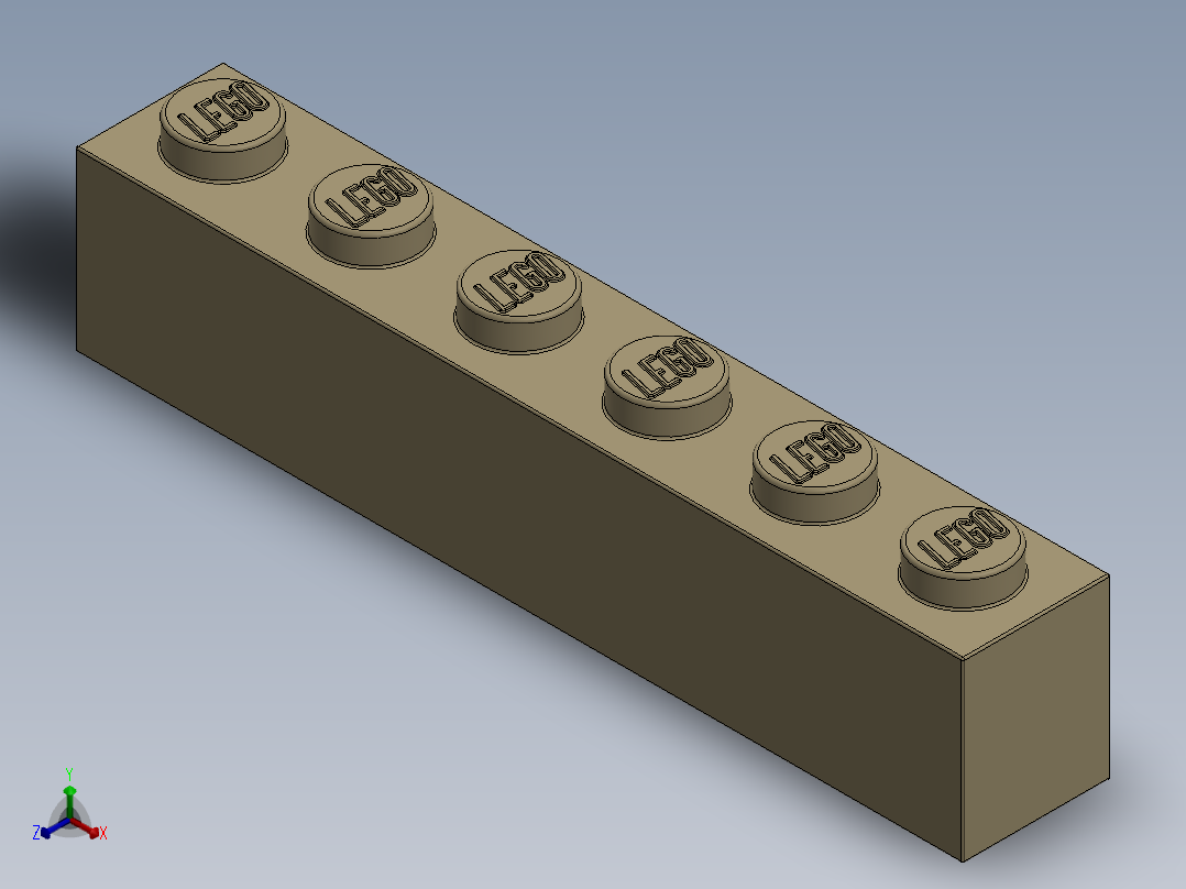 乐高套装 4421基本积木-4112982 - 3009 Brick Yellow - Tan Brick 1 x 6.SLDPRT